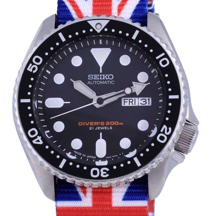 Seiko Automatic Divers Japan Made Polyester SKX007J1-var-NATO28 200M Mens Watch