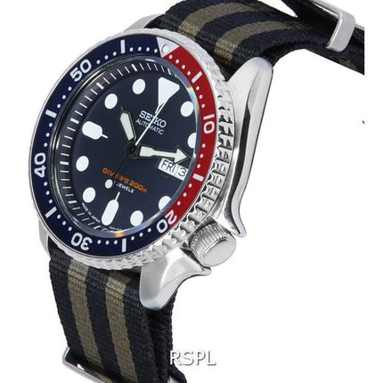 Seiko Blue Dial Automatic Diver's SKX009J1-var-NATO21 200M Men's Watch