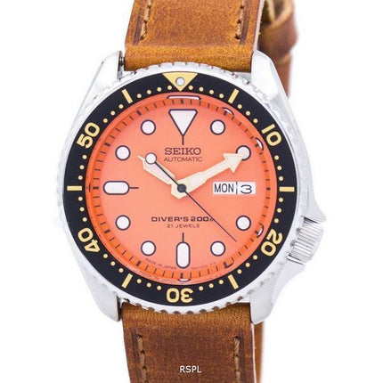 Seiko Automatic Diver's Ratio Brown Leather SKX011J1-LS9 200M Men's Watch