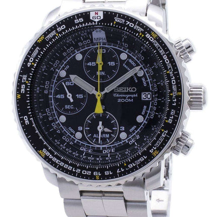 Seiko Flightmaster SNA411 SNA411P1 SNA411P Pilot's Flight Alarm Chronograph Men's Watch