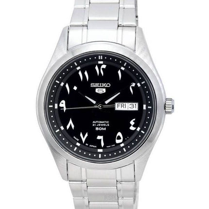 Seiko 5 Stainless Steel Black Arabic Dial Automatic SNKP21 SNKP21J1 SNKP21J Men's Watch