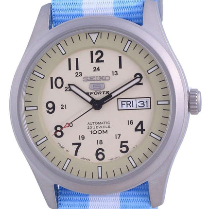 Seiko 5 Sports Military Automatic Japan Made SNZG07J1-var-NATO24 100M Mens Watch