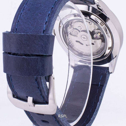 Seiko 5 Sports SNZG09K1-LS13 Automatic Dark Blue Leather Strap Men's Watch