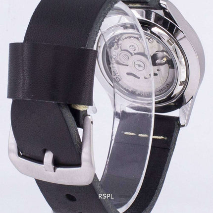 Seiko 5 Sports SNZG09K1-LS14 Automatic Black Leather Strap Men's Watch