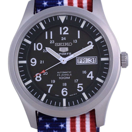 Seiko 5 Sports Military Automatic Polyester SNZG09K1-var-NATO27 100M Mens Watch