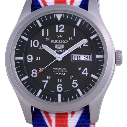 Seiko 5 Sports Military Automatic Polyester SNZG09K1-var-NATO28 100M Mens Watch