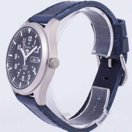 Seiko 5 Sports SNZG15K1-LS13 Automatic Dark Blue Leather Strap Men's Watch