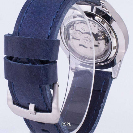 Seiko 5 Sports SNZG15K1-LS13 Automatic Dark Blue Leather Strap Men's Watch