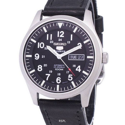 Seiko 5 Sports Automatic Ratio Black Leather SNZG15K1-LS8 Men's Watch