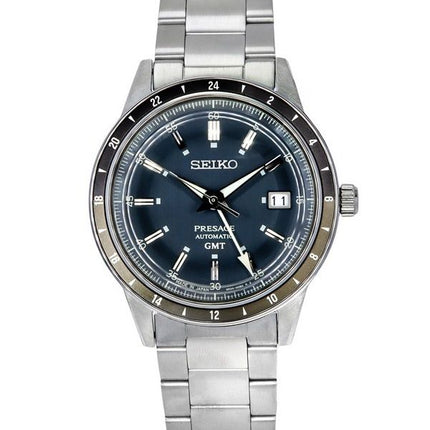 Seiko Presage Style60s GMT Stainless Steel Blue Dial Automatic SSK009J1 Mens Watch