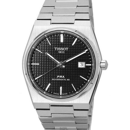 Tissot PRX T-Classic Powermatic 80 Stainless Steel Black Dial T137.407.11.051.00 T1374071105100 100M Men's Watch