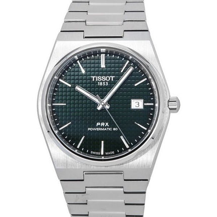 Tissot T-Classic PRX Powermatic 80 Stainless Steel Green Dial Automatic T137.407.11.091.00 100M Mens Watch