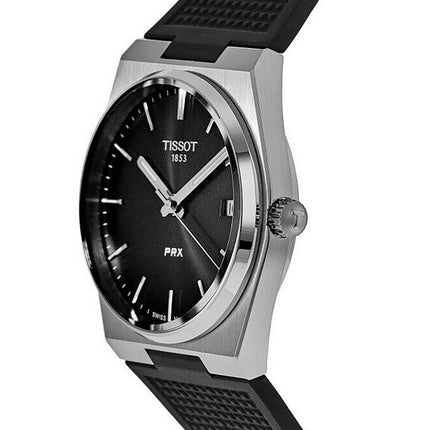 Tissot T-Classic PRX Rubber Strap Black Dial Quartz T137.410.17.051.00 100M Mens Watch