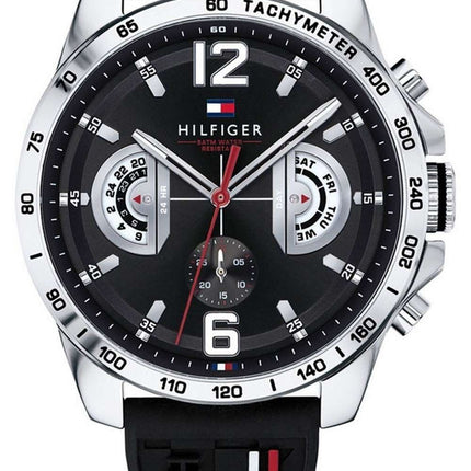 Tommy Hilfiger Decker Black Dial Silicon Strap Quartz 1791473 Mens Watch