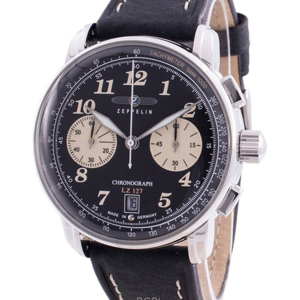 Refurbished Zeppelin LZ127 Chronograph Black Dial Quartz 86743 Men's Watch