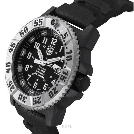 Luminox MIL-SPEC Rubber And Nylon Strap Black Dial Quartz Diver's XL.3351.1.SET 300M Men's Watch With Extra Strap