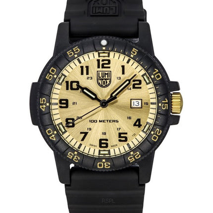 Luminox Sea Turtle Giant Plastic Strap Gold Dial Swiss Quartz XS.0325.GP 100M Men's Watch