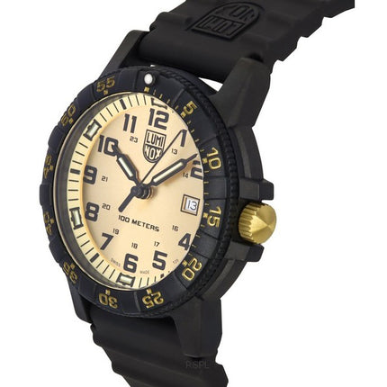 Luminox Sea Turtle Giant Plastic Strap Gold Dial Swiss Quartz XS.0325.GP 100M Men's Watch