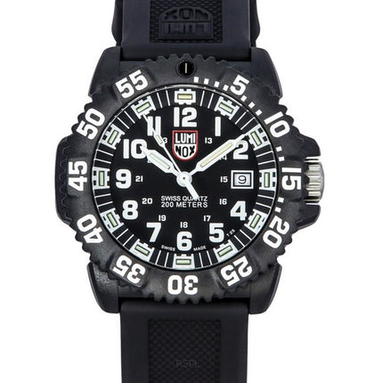 Luminox Original NAVY Seal Rubber Strap Black Dial Swiss Quartz Diver's XS.3051.F 200M Men's Watch