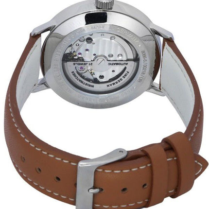 Zeppelin LZ129 Hindenburg Leather Strap Open Heart Beige Dial Automatic 80665N Mens Watch