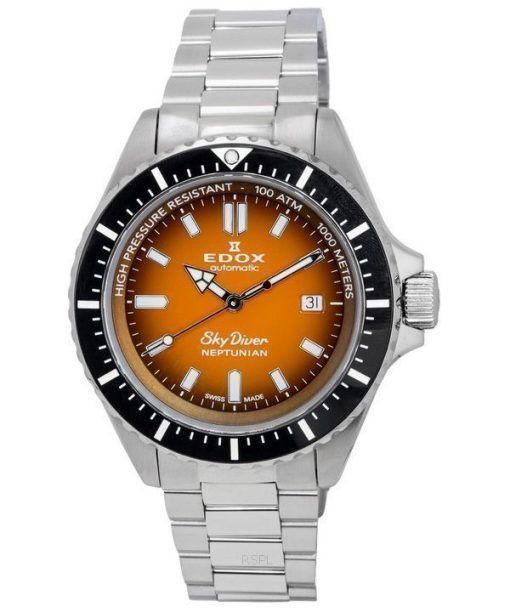 Edox Skydiver Neptunian Orange Dial Automatic Diver's 801203NMODN 1000M Men's Watch