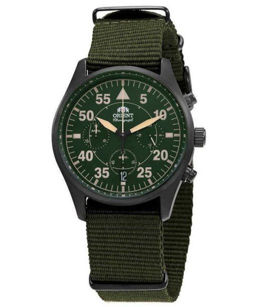 Orient Sports Flight Style Chronograph Green Dial Quartz RA-KV0501E10B Men's Watch