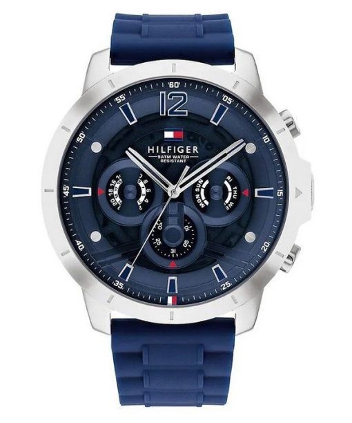 Tommy Hilfiger Luca Silicone Strap Multifunction Blue Dial Quartz 1710489 Mens Watch