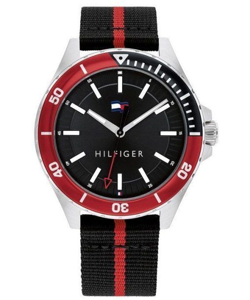 Tommy Hilfiger Logan Nylon Strap Black Dial Quartz 1792010 Mens Watch