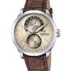 Festina Retro Leather Strap Multifunction Beige Dial Quartz F16573-9 Mens Watch