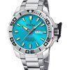 Festina Diver Stainless Steel Turquoise Dial Quartz F20665-6 200M Mens Watch With Extra Strap