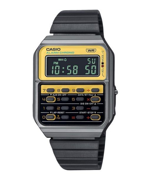 Casio Vintage Heritage Colors Digital Stainless Steel Quartz CA-500WEGG-9B Unisex Calculator Watch