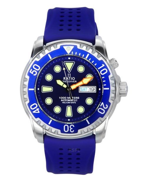 Ratio FreeDiver Version 02 Helium Safe 1000M Sapphire Automatic Blue Dial 1068HA90-34VA-BLU-V02 Men's Watch