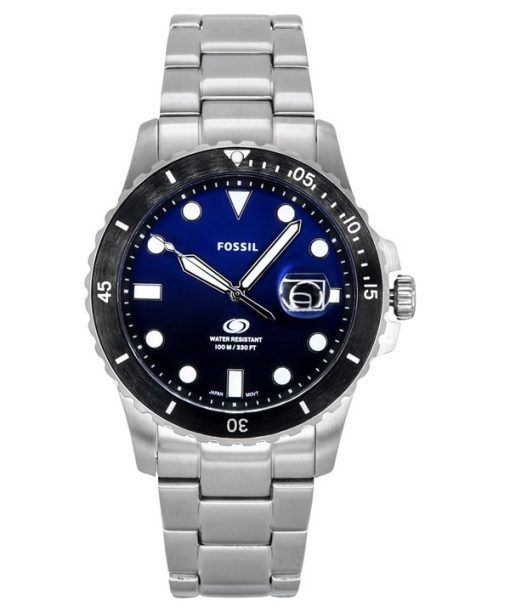 Fossil Blue Dive Stainless Steel Black And Blue Dial Quartz FS6038 100M Men's Watch