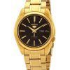 Seiko 5 Sports Gold Tone Stainless Steel Black Dial 21 Jewels Automatic SNKL50K1 Men's Watch