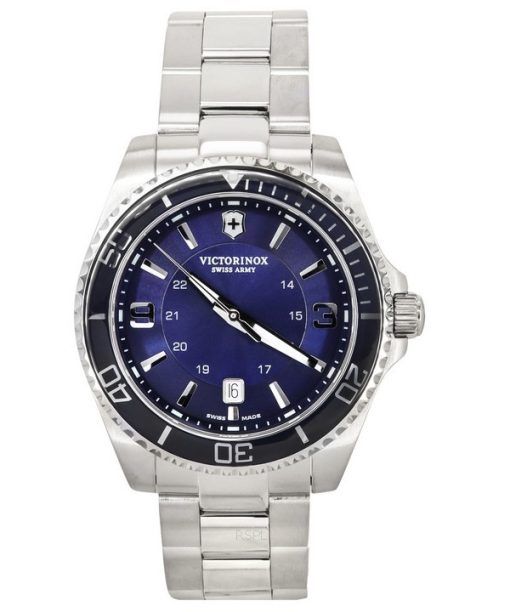 Victorinox Swiss Army Maverick Large Stainless Steel Blue Dial Quartz 242007 100M Mens Watch