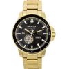 Bulova Marine Star Gold Tone Stainless Steel Black Dial Automatic Diver's 97A174 200M Men's Watch