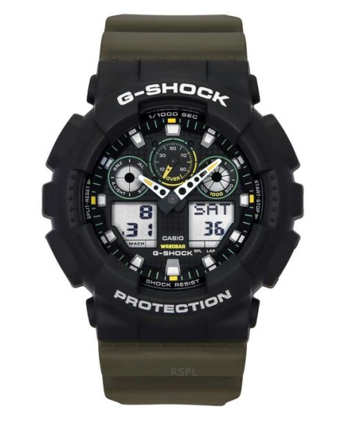 Casio G-Shock Analog Digital Resin Strap Black Dial Quartz GA-100TU-1A3 200M Men's Watch