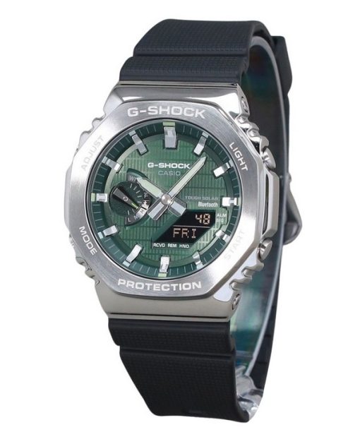 Casio G-Shock G-Steel Analog Digital Smartphone Link Resin Strap Green Dial Tough Solar GBM-2100A-1A3 200M Men's Watch