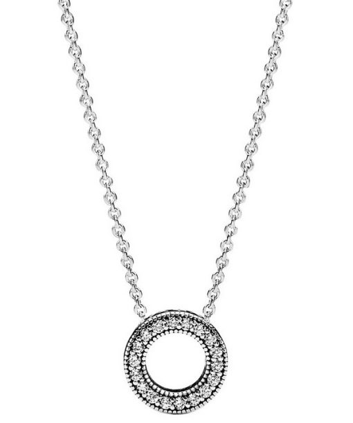 Pandora Logo Pave Circle Collier Necklace 397436CZ-45 For Women