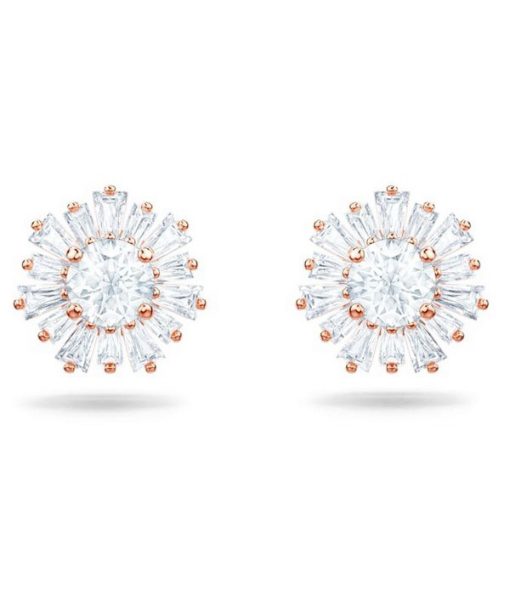 Swarovski Idyllia Rose Gold Tone Plated And Zirconia Stud Earrings 5459597 For Women