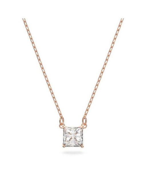 Swarovski Stilla Attract Clear Crystals And Rose Gold Tone Necklace 5510698 For Women