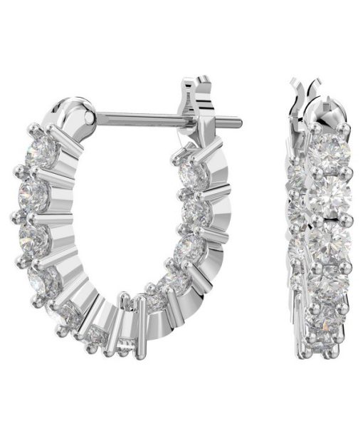 Swarovski Matrix Vittore Rhodium Plated And Zirconia Hoop Earrings 5562126 For Women