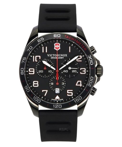 Victorinox Swiss Army Fieldforce Sport Chronograph Rubber Strap Black Dial Quartz 241889 100M Men's Watch