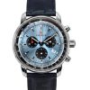 Zeppelin LZ 14 Marine Chronograph Leather Strap Ice Blue Dial Quartz 88862 Men's Watch